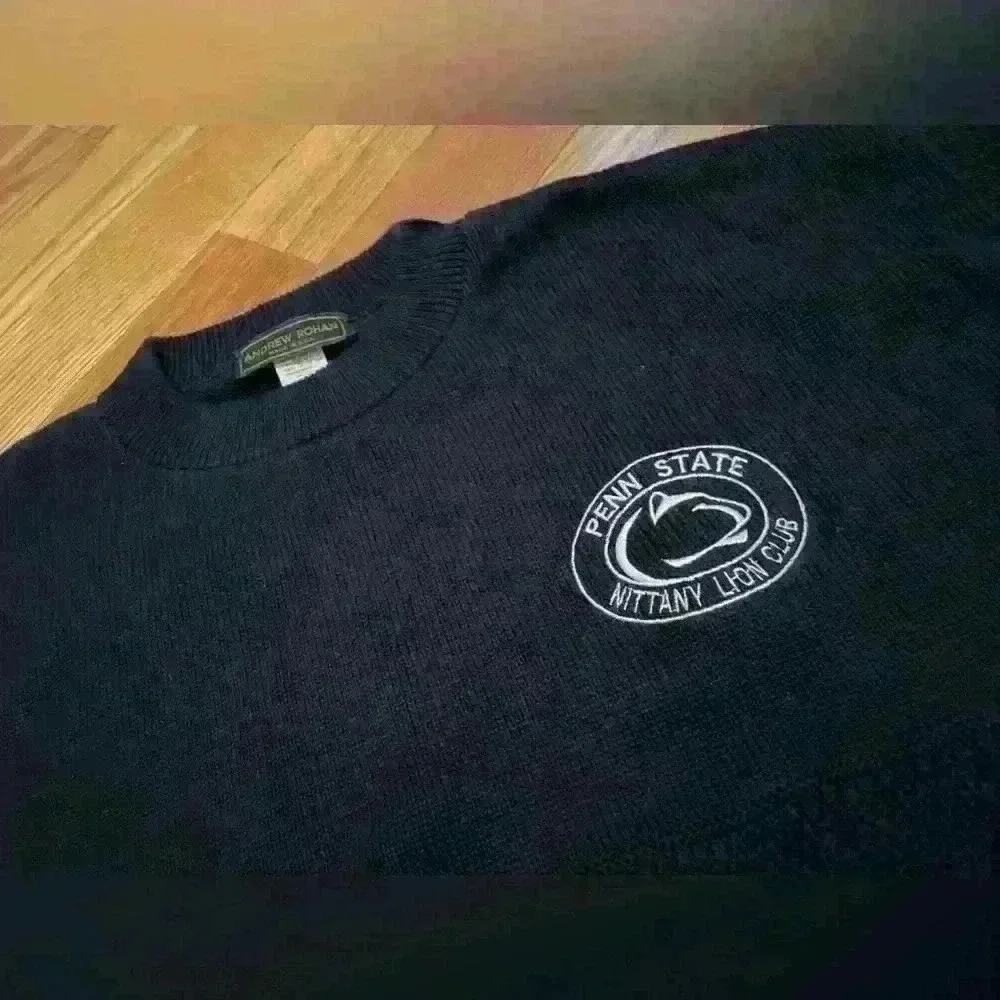 PENN STATE Nittany Lion Club Andrew Rohan Sweater Navy Blue Crewneck Mens Size M